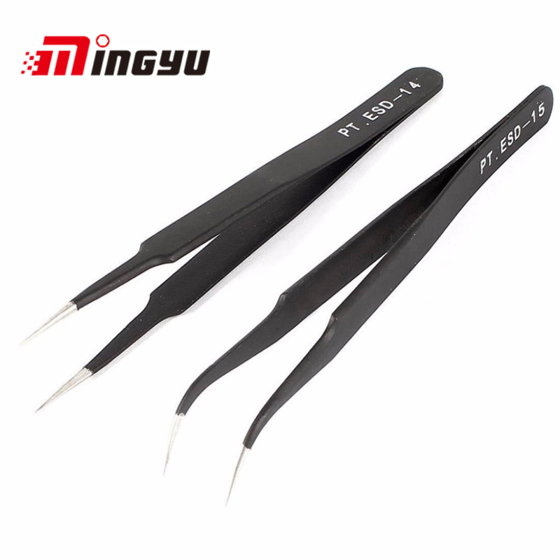 Diy Electronics Soldering Kit - 2PCS ESD-14 ESD-15 Anti-static Curved Straight