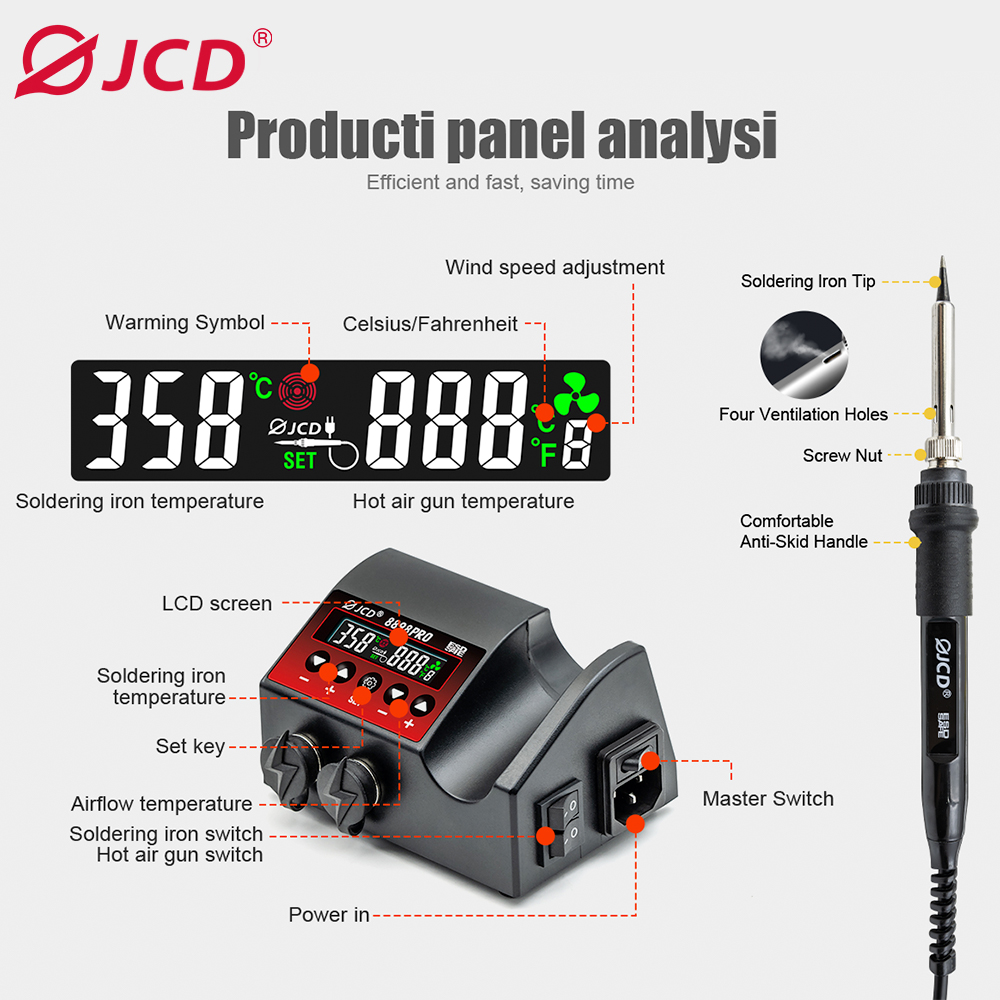 JCD 8898Pro Soldering Station  - Hot Air Rework Station recensione e prezzo