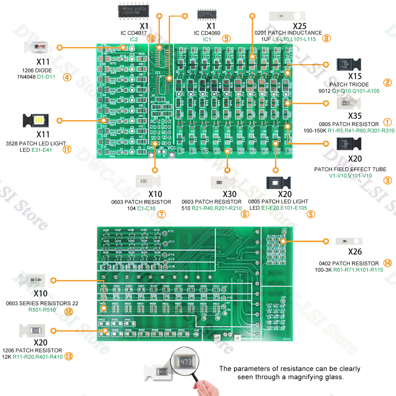 SMD/SMT 14 Types Of 240 Patch  - Diy Electronics Workbench recensione e prezzo