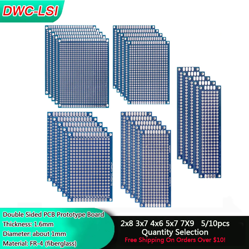 5/10PCS Blue Double-sided PCB  - Diy Electronics Workbench recensione e prezzo