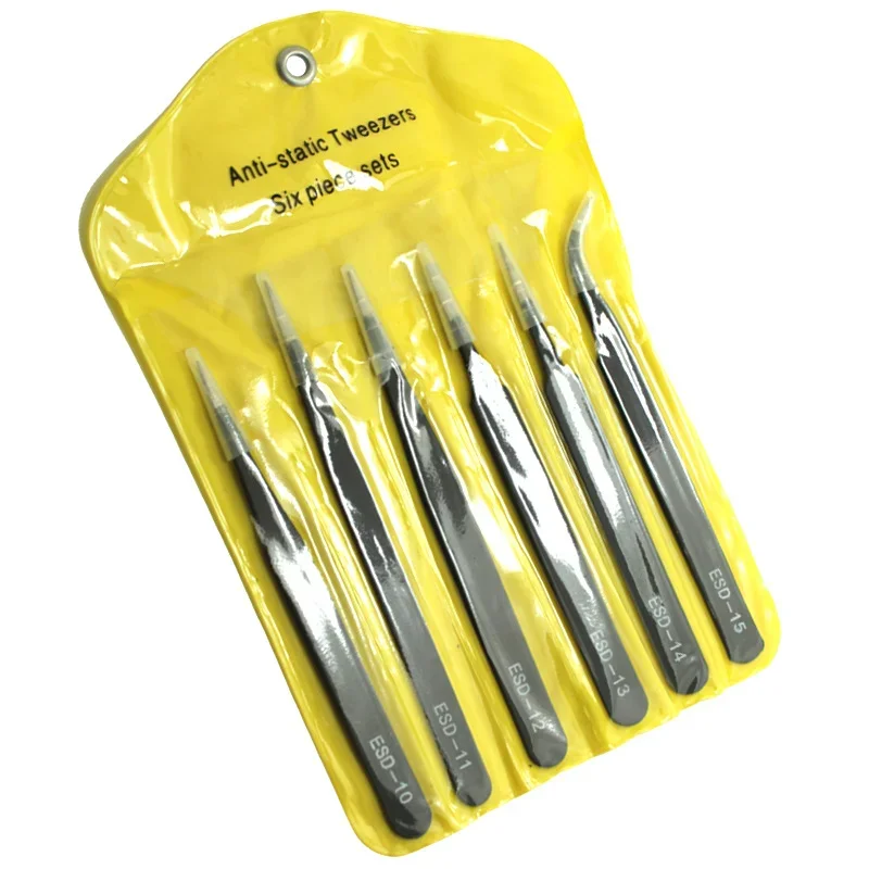 6PCS Precision Tweezers Set ES - Diy Electronics Soldering Kit recensione e prezzo