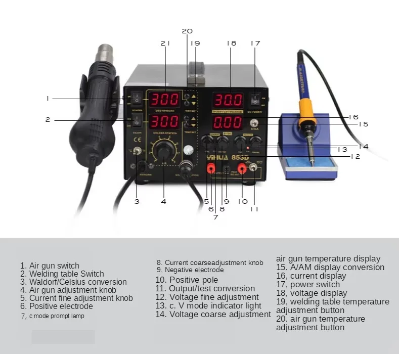 TLF YIHUA 853D 5A Hot Air Rewo - Hot Air Rework Station recensione e prezzo