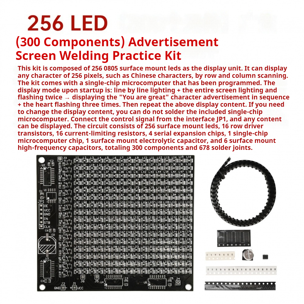 64/256 LED SMD Dot Matrix Adve - Diy Electronics Soldering Kit recensione e prezzo